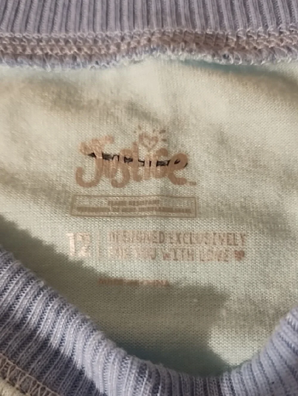 Justice Light Blue & Sky Blue 'YETI for Presents' Long Sleeve Tee Very Nice 12 .